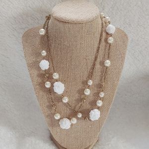 White Rose Necklace